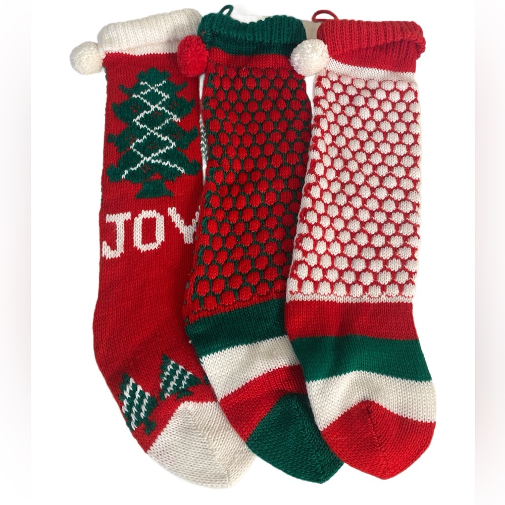 Vintage Fortunoff‎ Knit Christmas Stockings Lot Of 3 - NWT